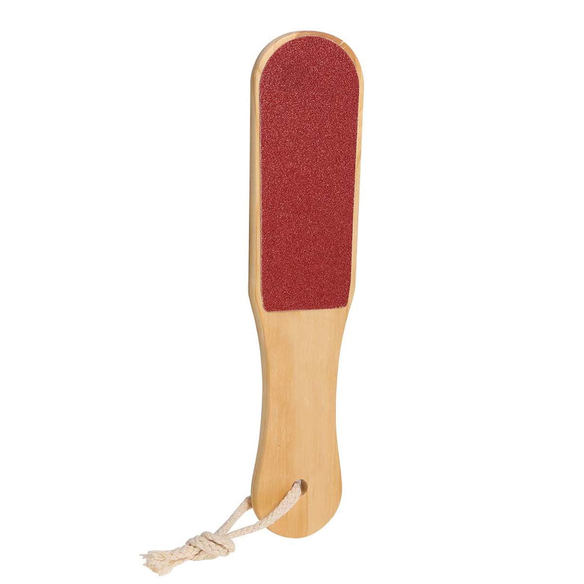 SUAKE Wooden Pedicure Feet Scrubber with Handle for Callus, Dry, and Dead Skin Removal - Heel Scraper for Feet, Hands, and Body - Foot Filer