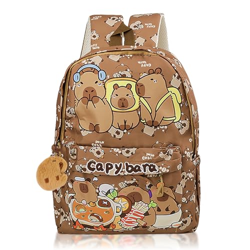 Capybara Rucksack Kinder- Cartoon Schoolbag Verstellbare Riemen Schule Rucksack Kawaii Buchtasche Große Kapazität Schule Buchtasche Reise Laptop Buchtasche Fashion Weihnachts Geburtstag Geschenke