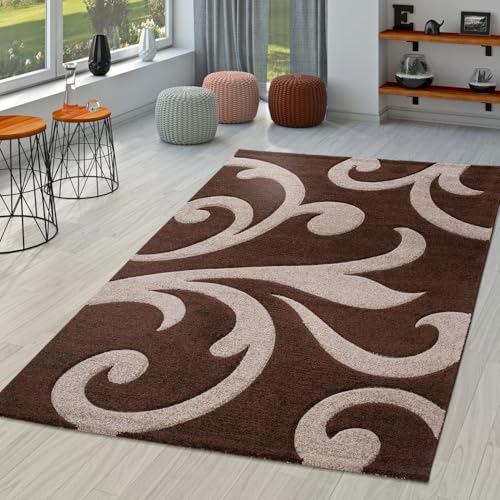 Tapete decorativo Paco Home beige y marrón 4 x 5.7 ft miniatura 1