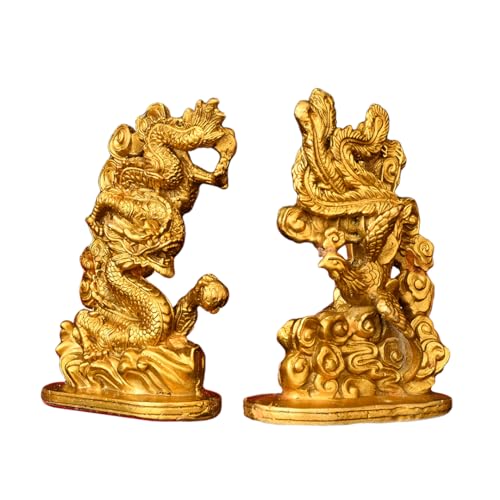 Chinese Feng Shui Brass Dragon Statues
