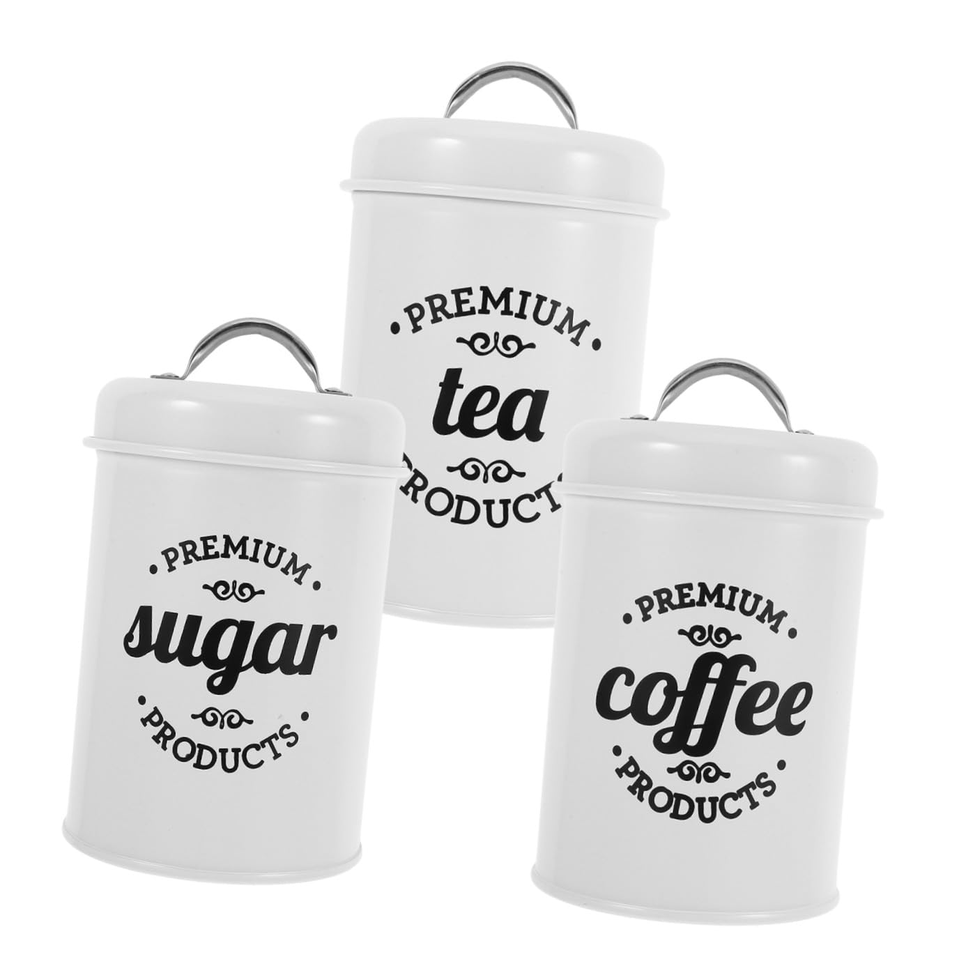 ULTECHNOVO 3 Sätze Teiliges Set Luftdichte Vorratsdosen für Kaffee Tee und Robuste Aufbewahrung aus Küche Organizer für Snacks und Süßigkeiten Europäische Design