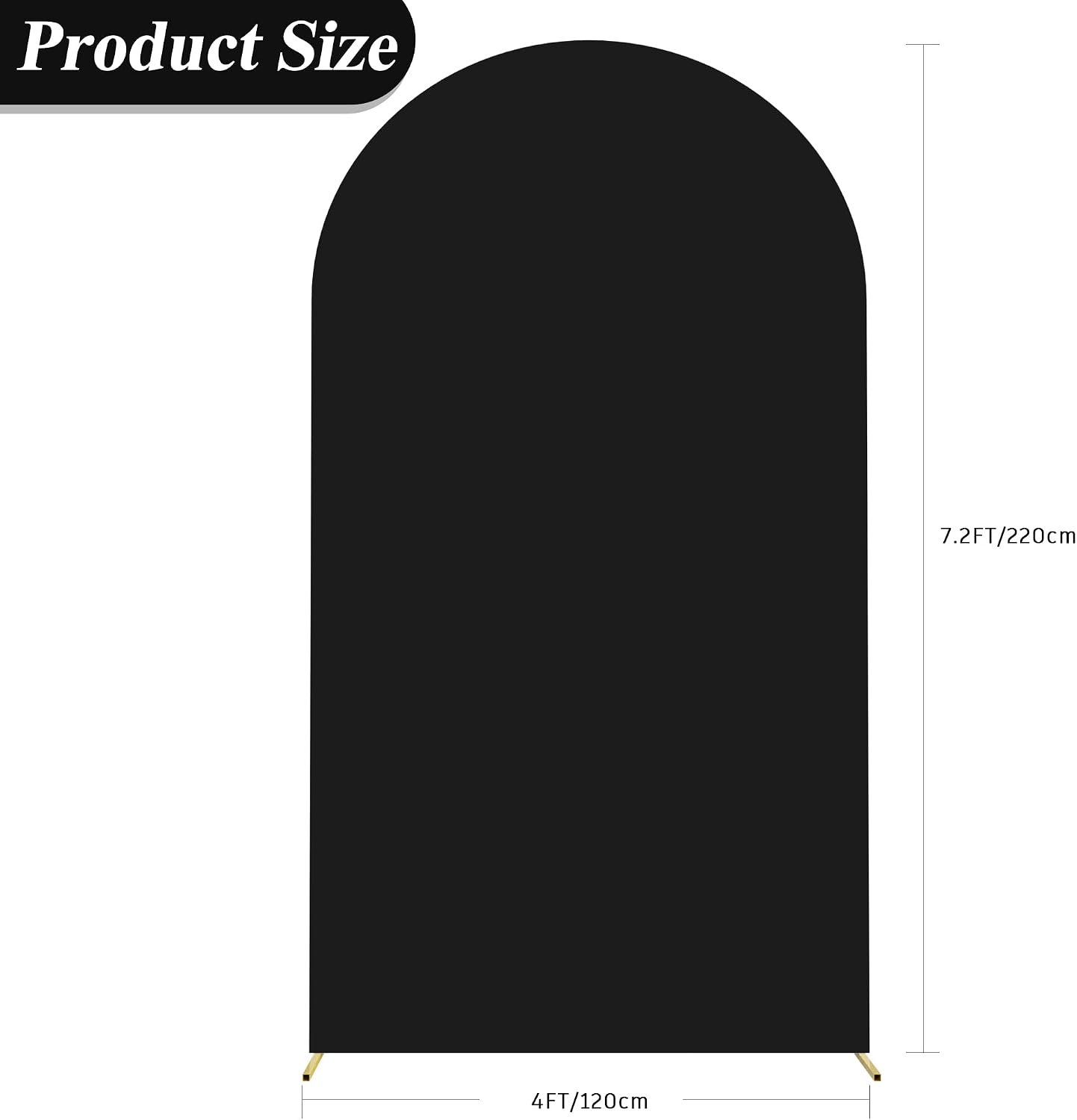 Fomcet 7.2ft Arch Backdrop Cover Black Arch Covers Stretchy Backdrop image 3