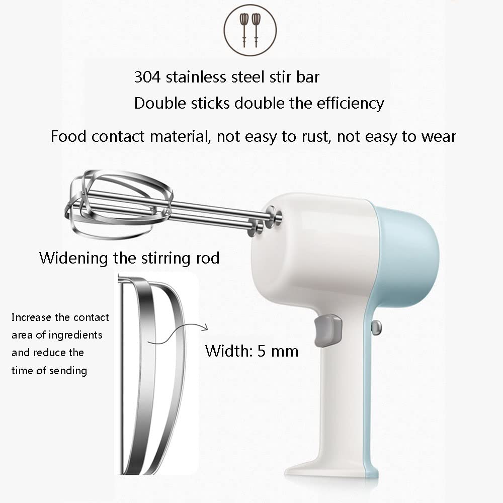 Mezclador De Mano Eléctrico Con Función Turbo De 5 Velocidades Batidora De Cocina De Mano Incluye 2 Batidores De Acero Inoxidable. Para Batir, Mezclar Galletas, Brownies, Pasteles, Masa 125W