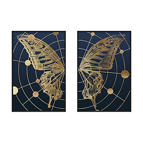Peinture de papillon moderne pour decoration murale salon et fond de chambre de style scandinave