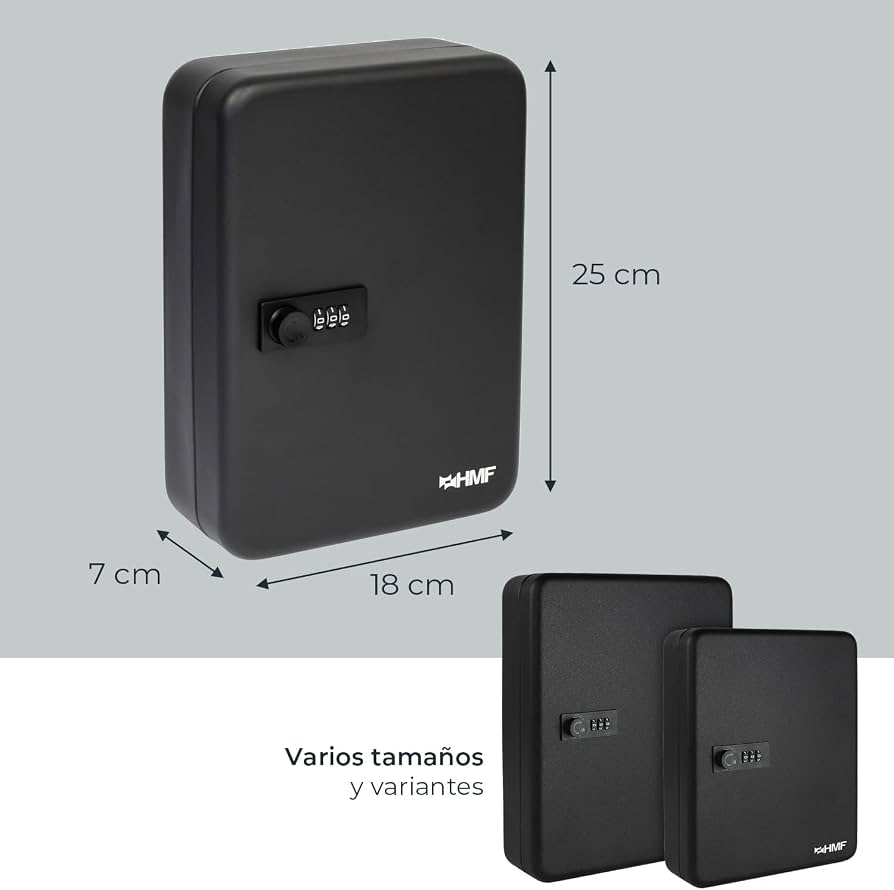 Caja Fuerte Para Llaves HMF Con Código Numérico De 3 Dígitos, Capacidad Para 51-100 Ganchos, Acero Resistente