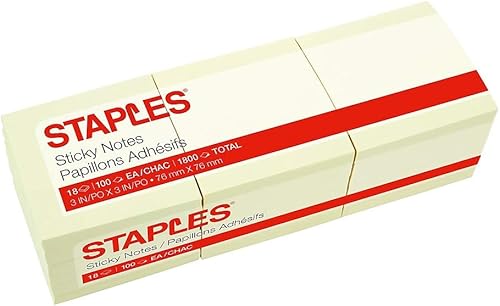 Vista 7 de Staples 105825 Stickies - Notas recicladas de 3 x 5 pulgadas, color amarillo, 12 blocs por paquete (S-35Yr12)
