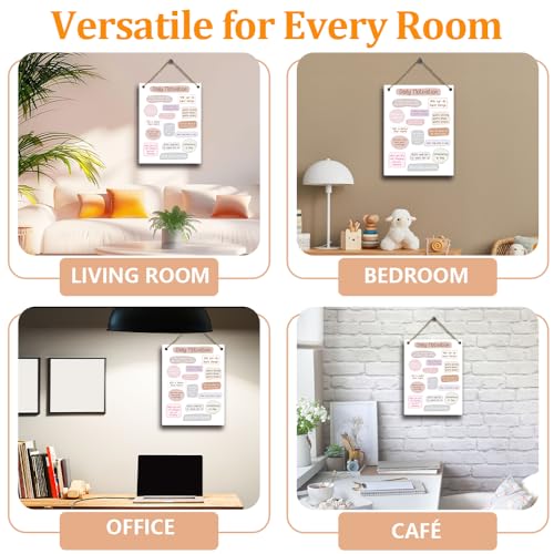 Daily Motivation Decorative Wooden Hanging Plaque Inspirational Hanging Door Wall Signs Decor for New Home Office Classroom Gifts for Housewarming Rustic Positive Affirmations Wall Decor - FS751