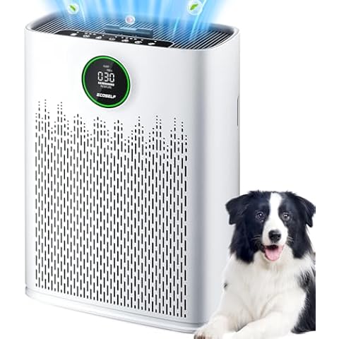 ECOSELF Air Purifiers for Home Large Room, with Smart Mode, PM2.5 Air Quality Display, 22dB Sleep Mode, Aromatherapy, Cover Up to 1295 Ft² with 2X-Purification & 360°Air Outlet, HAP603 Cover