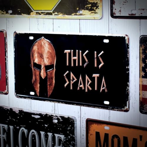 Image of inchThis Is Sparta inch Vintage Retro Metal Signs - License Wall Plate, Car Tag - Ideal for Cafe, Restaurant, Shop, Home, Hotel, Club, Office, Living Area - Design Plaque