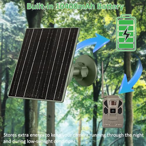 Image of FUTUREZEN 10W Solar Panel for Trail Cameras, DC & USB-C Solar Charger with 10400mAh Battery, 6V /12V Adjustable Output, IP66 Waterproof, 9.8ft Cable