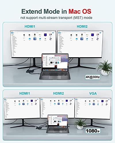 Image of Etzin USB C Hub Multiport Adapter 5 in 1, USB C Dongle to 2 4K HDMI, VGA, USB C with 100W PD and USB A Docking Station Compatible with Mac-Book Pro /Air Surface and USB C Laptop Tablet PC,etc.
