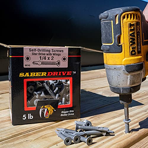Tornillos autoperforantes 1/4" x 2" con alas, caja de 5 lb miniatura 5
