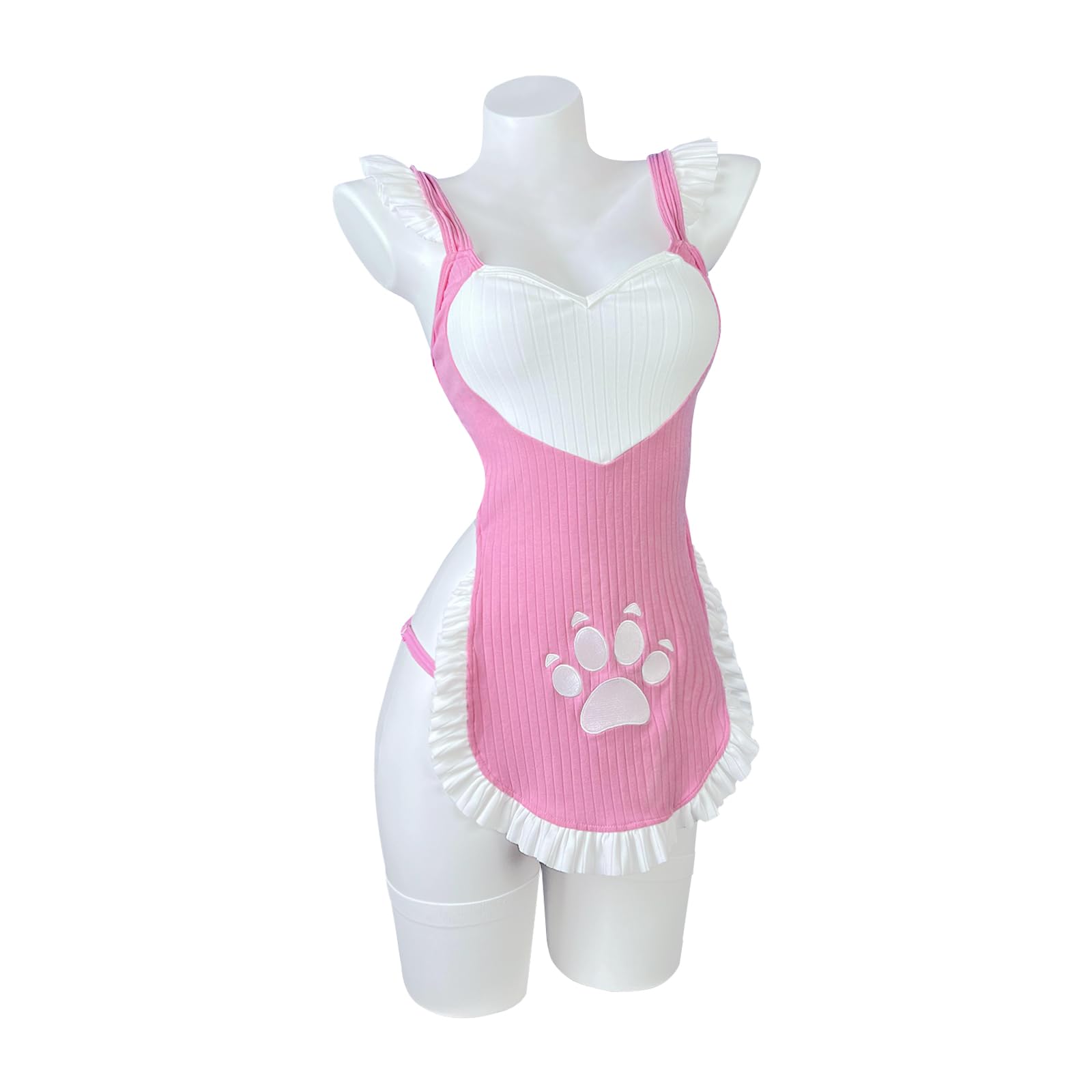 KORURACLUB Tenue de cosplay sexy pour femme - Tablier Sissy - Costume d'anime - Lingerie pour fille