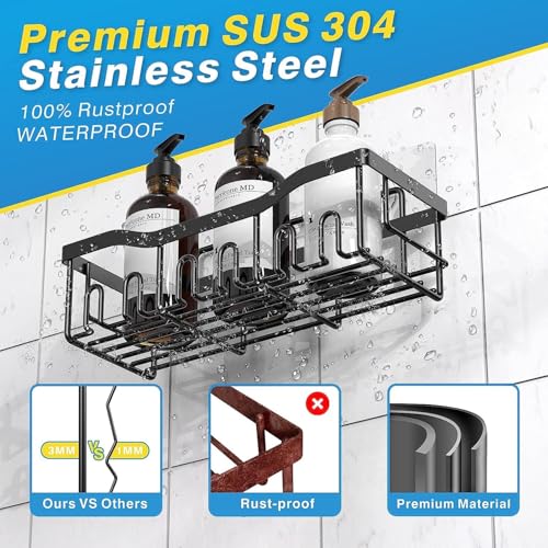 Image of Dangfly Wall-Mounted Stainless Steel Shelf with Towel Holder & Hooks - Chrome Finish Bathroom Organizer for Home & Hotel Use (5 Pcs Combo)