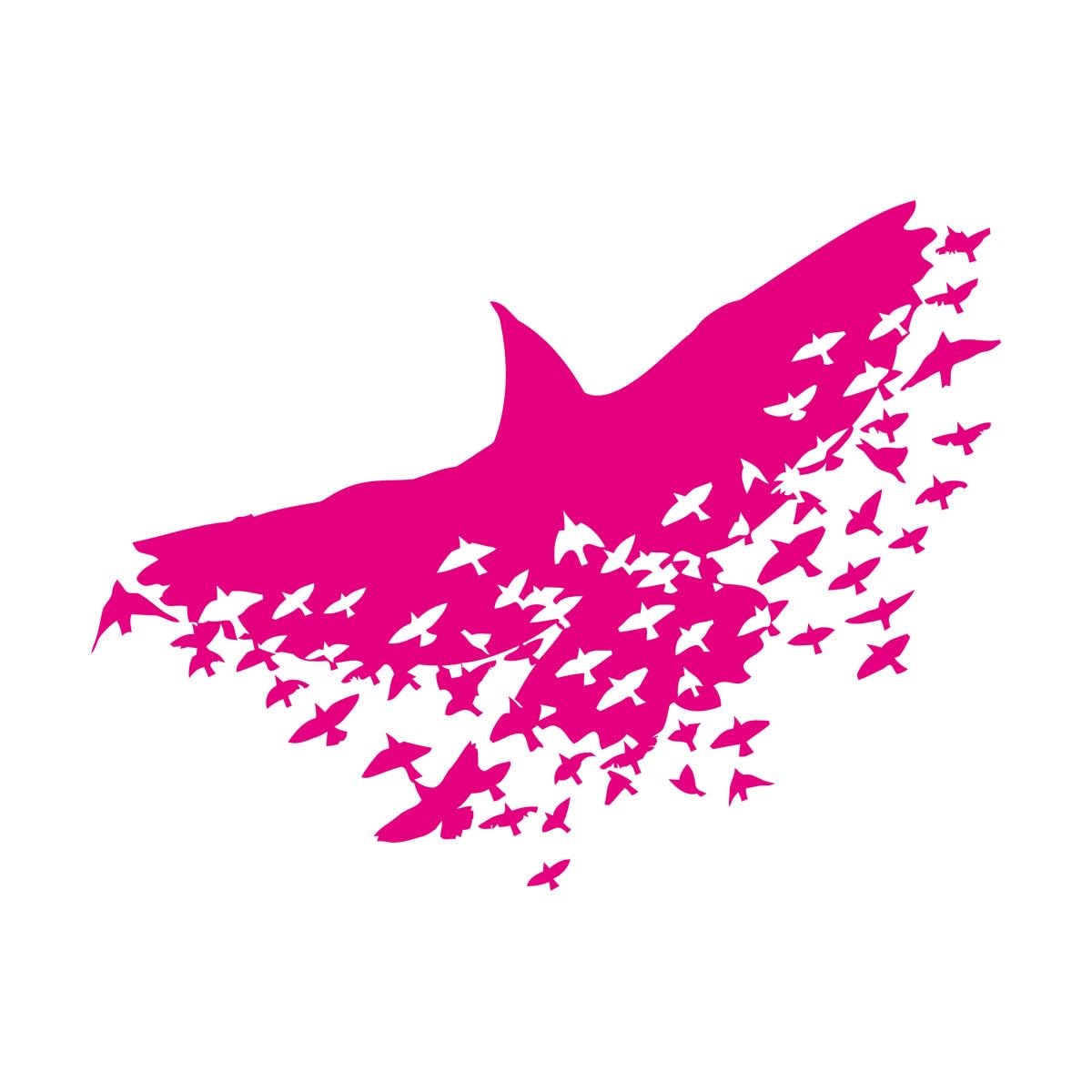Lettering Stickers Birds Patterns Raven Crow Ornament 81x108.3cm Multi Color Selection Extra Large Rosered