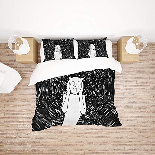 Housse de couette polyester 3 pièces lit double motif 2 imprimé - 3