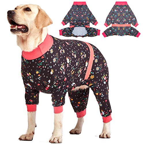 LovinPet-LargeBig-Dog-Pajamas-Post-Surgery-Onesie-for-Large-Breed-Dogs-Reflective-Stripe-Breatheable-Stretch-Jersey-Knit-Nighttime-Print-Dog-Jammies-Pet-PJsXXL LovinPet LargeBig Dog Pajamas Post Surgery Onesie for Large Breed Dogs Reflective Stripe Breatheable Stretch Jersey Knit Nighttime Print Dog Jammies Pet PJsXXL