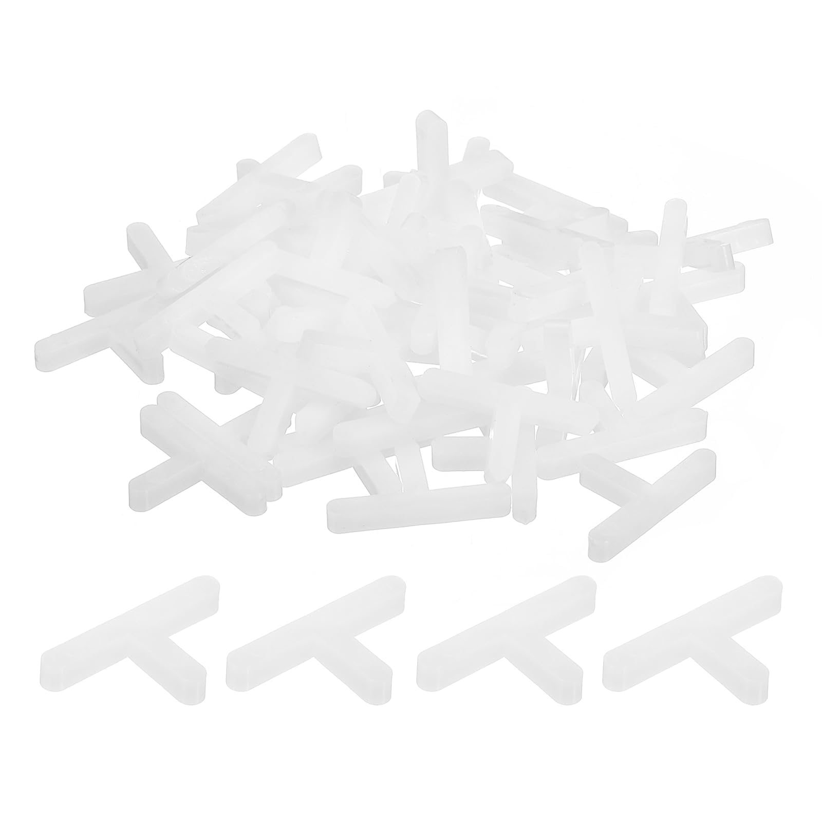 TA-VIGOR 300Pcs T Shaped Tile Spacers 3mm 1/8", Plastic Wall & Floor Tile Spacers for Ceramic Porcelain Mosaic Installation, Reusable Tiling Tools for Even Grout Lines, White