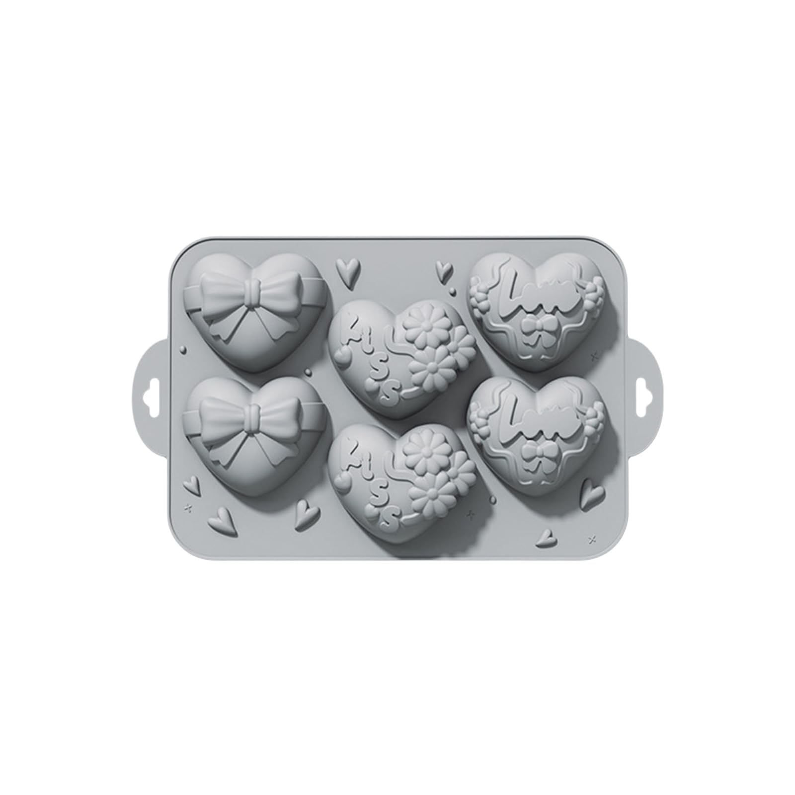 ordinarYone 6 Cavity Silicone Heart Shape Cake Mold Kitchen Bakeware for Baking Chocolate Dessert Food Grade Safe Silicone Texture