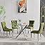 Table With 4 Olive Green Chairs Table With 4 Olive Green Chairs