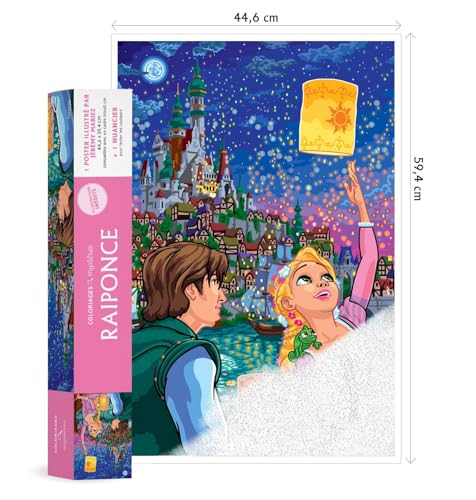 Coloriages Mystères - Poster Disney Raiponce: Colorie les chiffres et découvre l'image