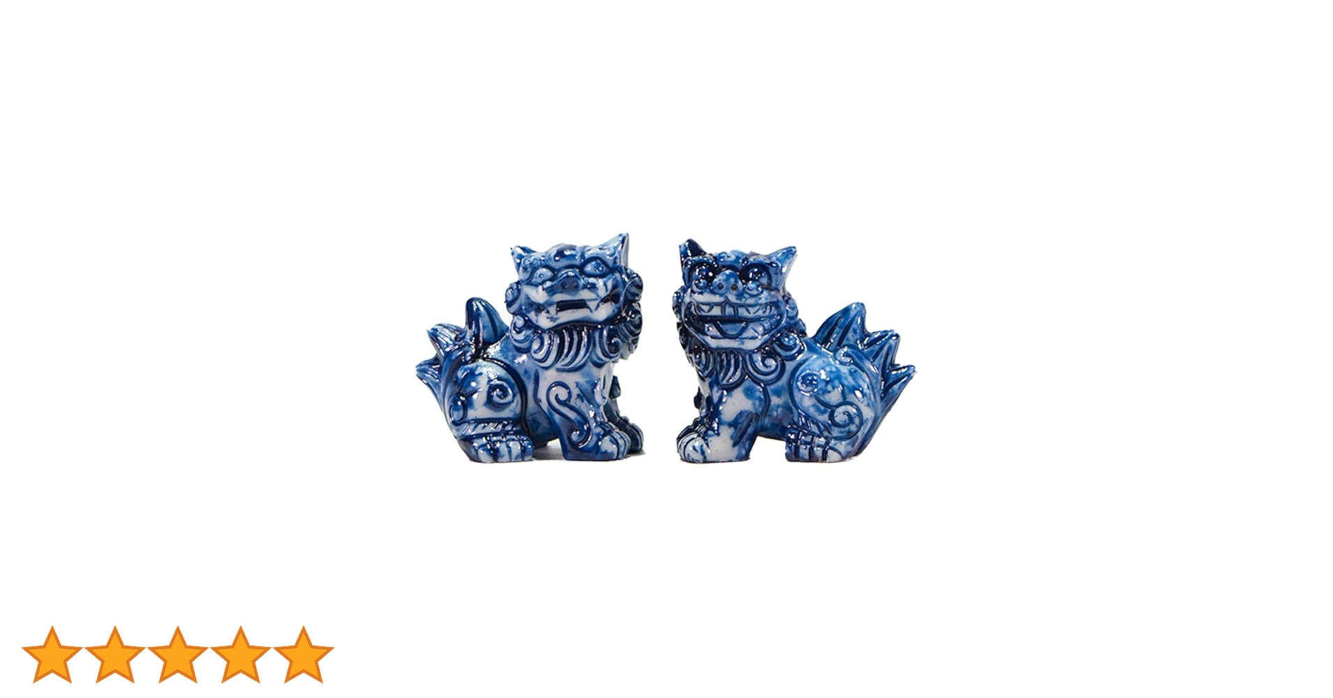 Amazon.co.jp: くば笠屋 シーサー ミニシーサー 獅子 陶器風 ペア 置物