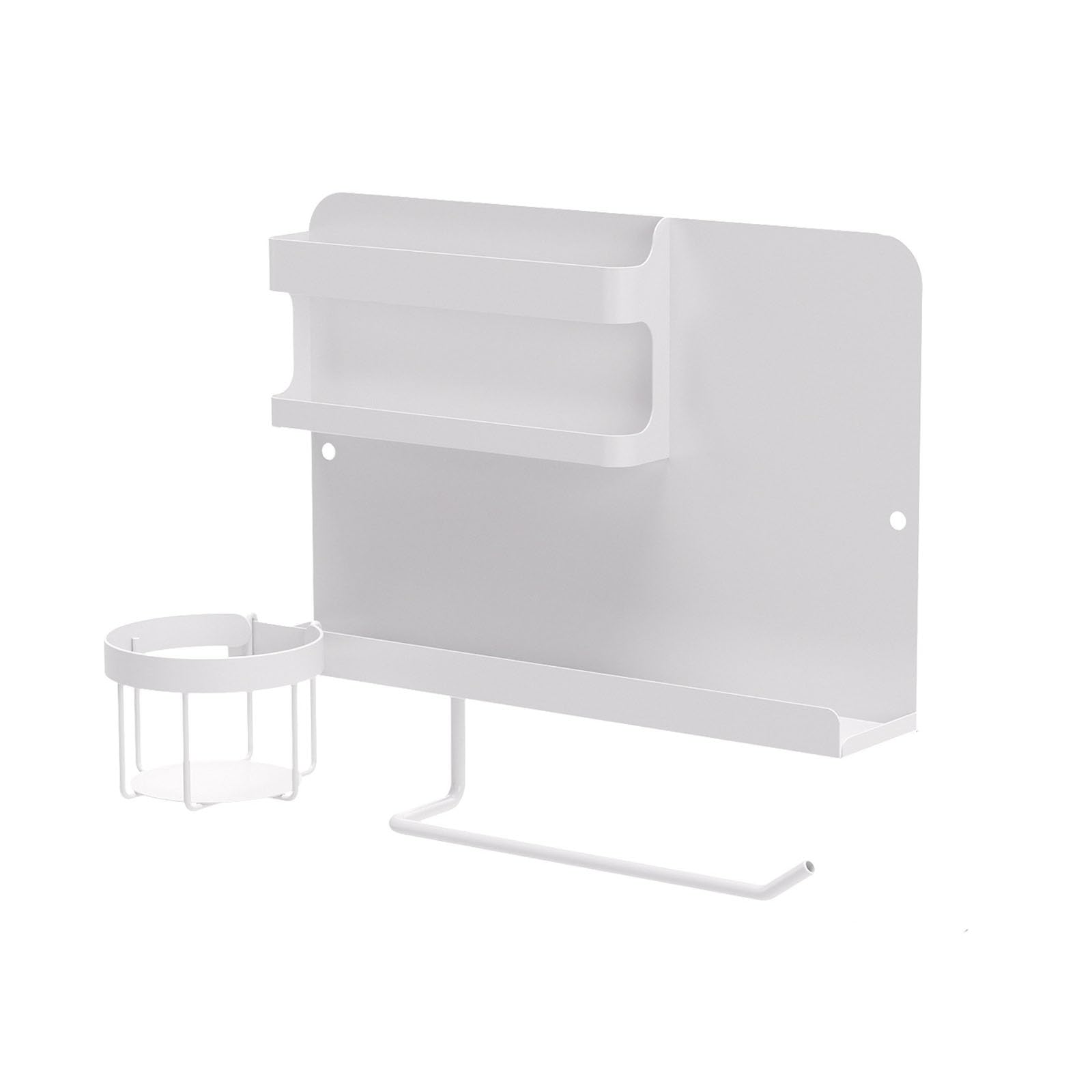 Sturdy Carbon Steel Nightstand Holder with Multiple Compartments for Bedroom Dorm Work Supplies Multifunctional Bedside Storage Shelf with Cup Holder and Remote Control Management for Books Glasses