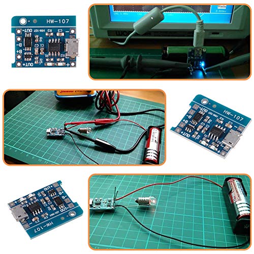 Image of 6PCS TP4056 Micro USB Charging Module 5V 1A 18650 Lithium Battery Charging Board Power Charger Board Module with Protection Charger Module (Micro USB)