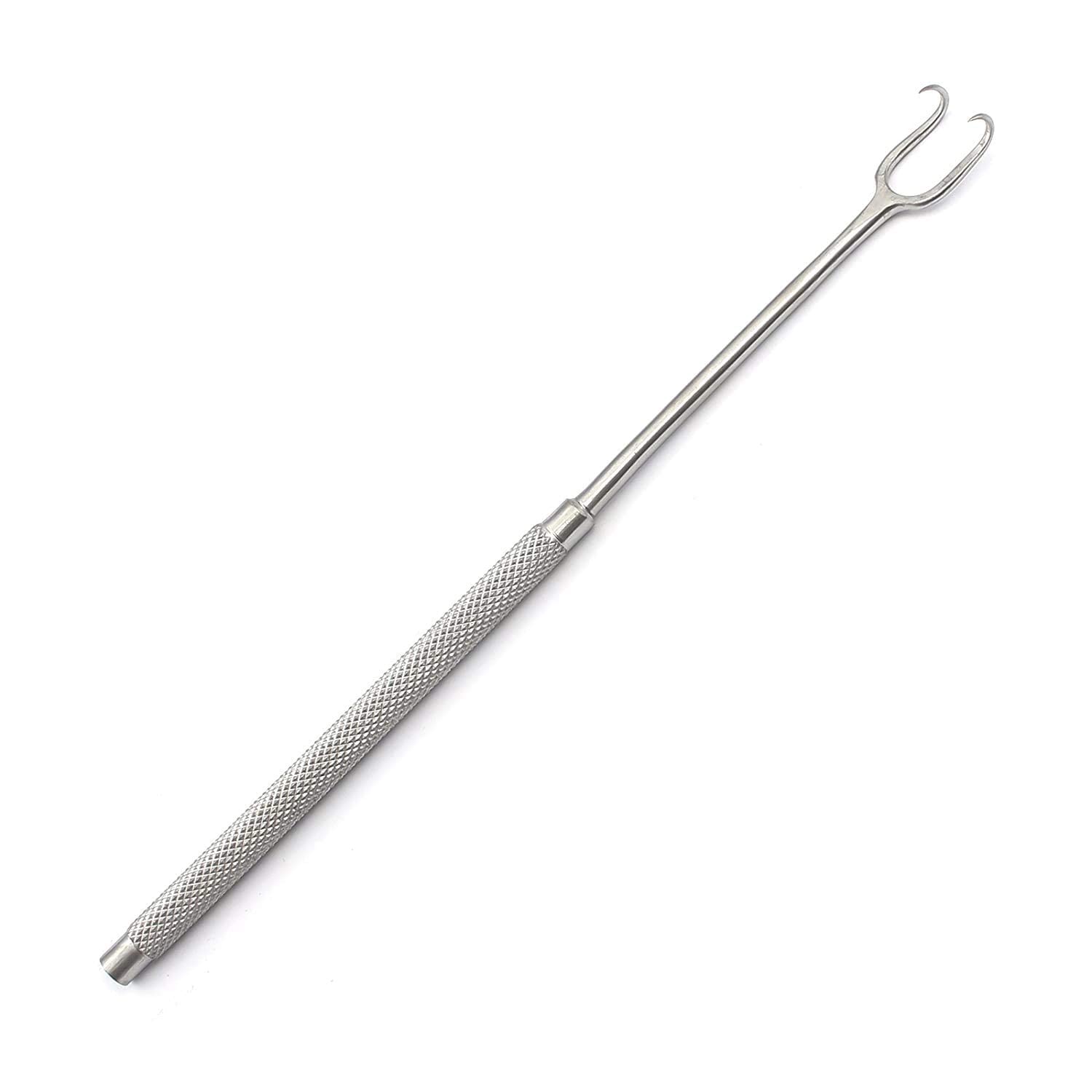 Joseph Skin Double Hook Surgical Instrument - 2mm Sharp Prongs, 6.25 Inch, Stainless Steel
