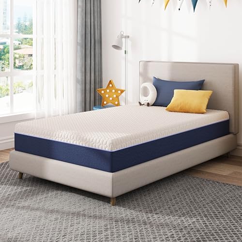 Gelsea 6 Inch Twin Gel Cooling Memory Foam Mattress, Pressure Relief, Medium Firm Support，Bed in a Box, Twin Mattress for Kids, CertiPUR-US Certified