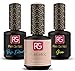 Produktbild PINK GELLAC Shellac Gel Nagellack 3 x 15 ml für UV LED Lampe | 253 Milky Taupe Rosa Rose 15 ml + Base Coat Extend 15 ml + Top Coat Shine 15 ml | Gel Nail Polish Lack Gellack Nagelgel