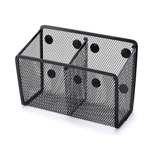 Ladruph マグネットポケット 鉛筆立て マグネット ペンホルダー 壁掛け 磁石付き オフィス整理用品 黒 軽量 卓上収納 マグネット メッシュ スチール 錆びにくい 収納ボックス メッシュ 小物収納 マグネットラック デスク用 キッチン 学校 オフェ