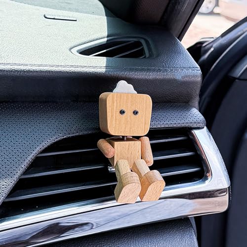 Figurine en Bois pour Tableau de Bord Artisanale avec Diffuseur Intégré