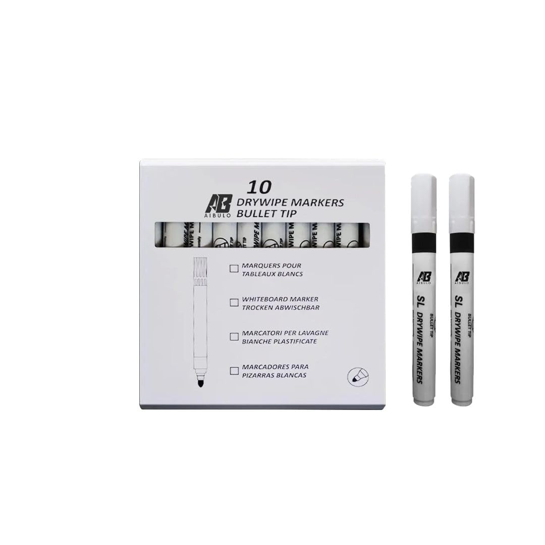 AIBULO 400-Pack Black Dry Wipe Whiteboard Markers | Bulk Erasable Pens for Schools, Offices & Events | Non-Toxic, Quick-Dry White Board Pens | Reusable Black Markers for Teaching, Meetings & Planning