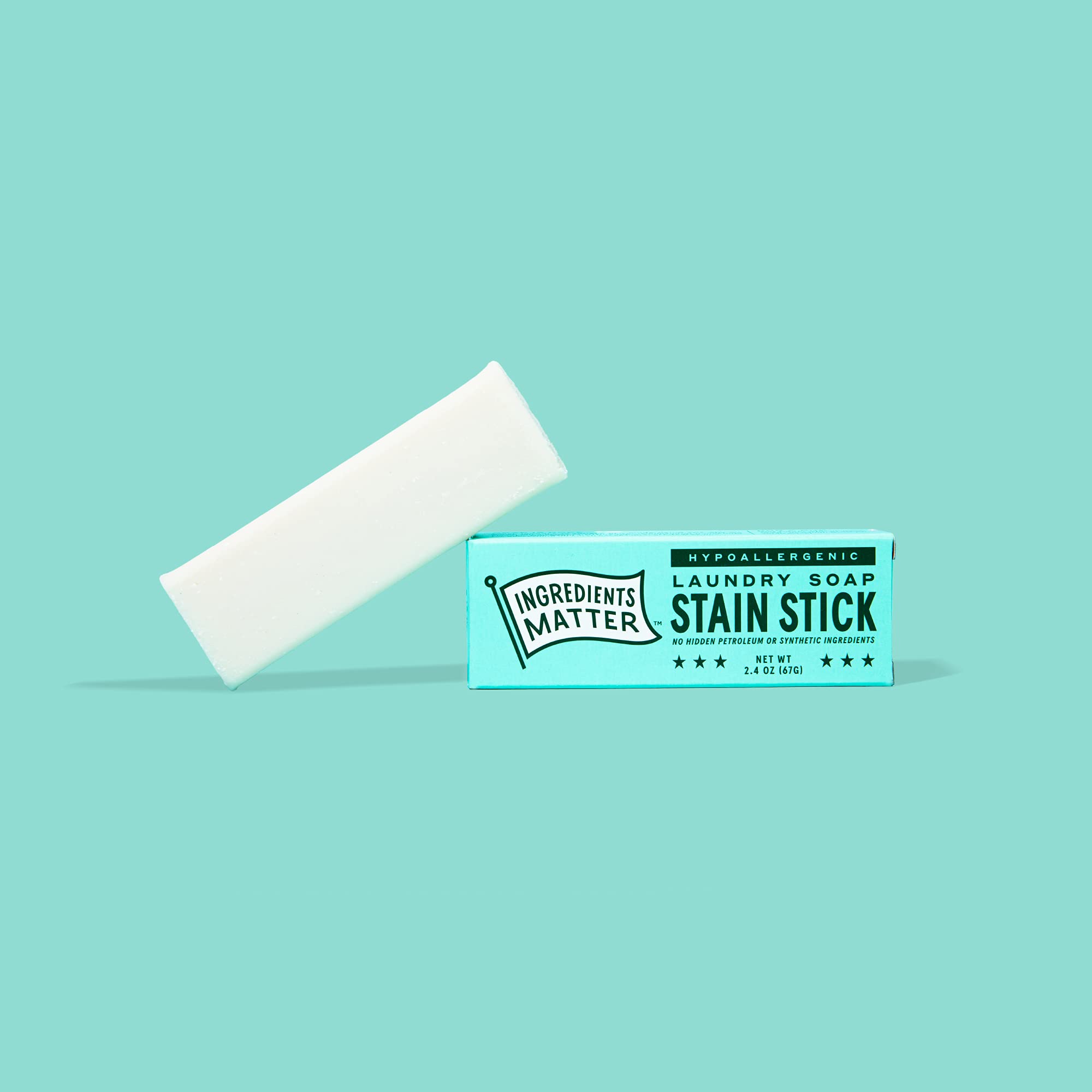 Ingredients Matter Stain Stick - Stain Remover Stick Made from Laundry Soap - HE/Hypoallergenic Stain Remover - Natural, Detergent Free, Planet-Friendly - Made in the USA - 2.4oz thumbnail 2