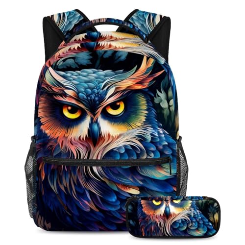 Cartable Hibou coloré grand volume pour soulager le dos des ados
