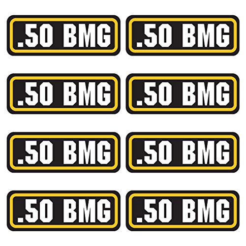 50 BMG Ammo Sticker (3"x1.06",8 Pack) Vinyl Sticker for Ammo Cans, Ammo Box, Gun Stickers, Bullet Box, Ammo Storage Crate & Pouch Labels for Organizing