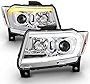 ACANII - For 2011-2013 Jeep Grand Cherokee Chrome Sequential LED DRL Switchback Projector Headlights Headlamps Assembly