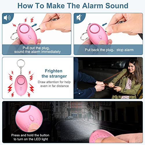Upgraded Ankilo Safe Sound Personal Alarm 10 Pcs Set Self Defense Keychain Set for Women and Kids with LED Light No Touch Door Opener - Image 2