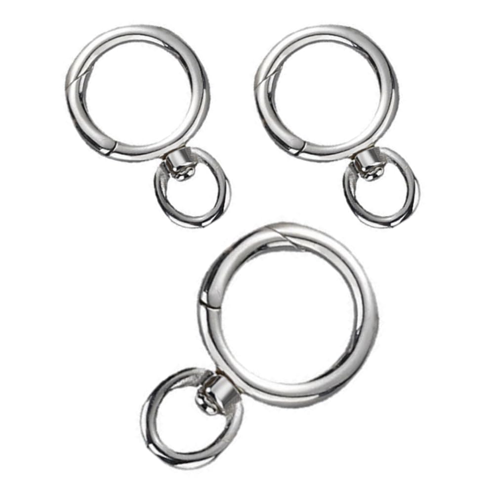 Juego de 3 cierres de resorte de plata esterlina 925 con ojal giratorio de 20 mm para colgantes de cadena Collares DIY