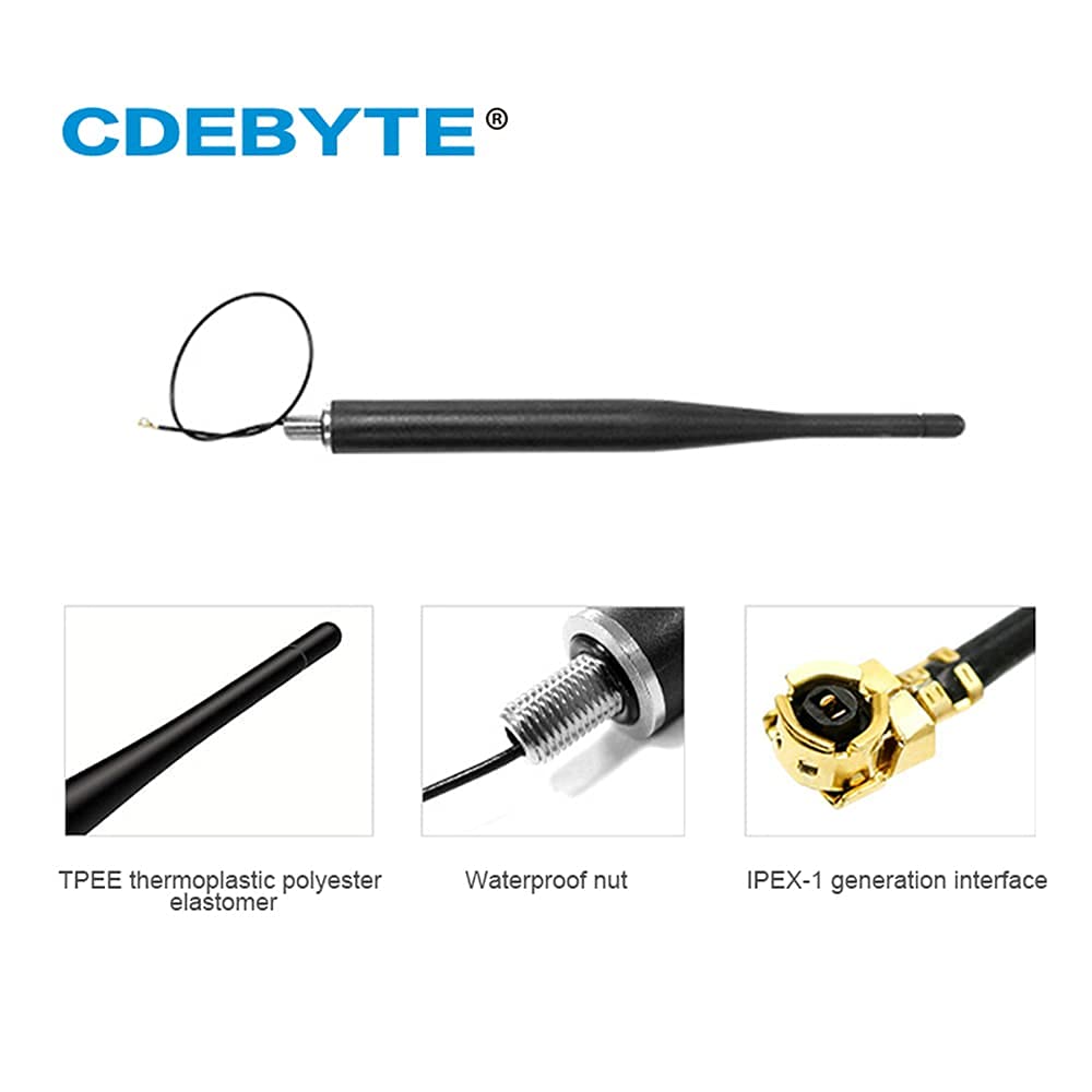 Antenna 868MHz 3dBi Asta di gomma IPEX-1 TX868-JZLW-15 per Logistica Sicurezza Outdoor