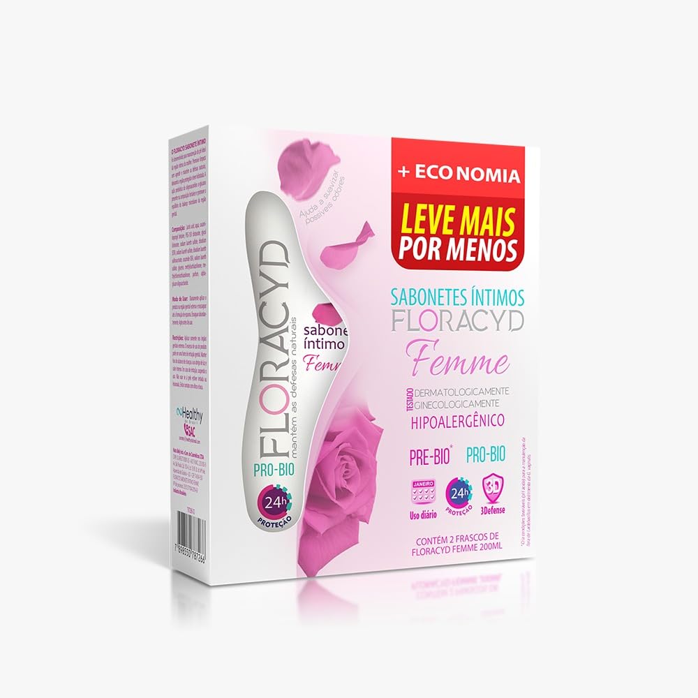 Kit Sabonete Íntimo Floracyd Fases - Mulher Ativa - Femme 200ml 2 Unidades