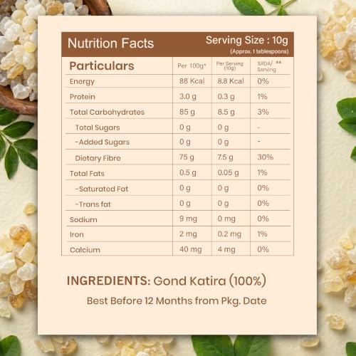 Image of Livyor Pure Gond Katira - 1kg | Edible Gum | Tragacanth | Kathila Gum Dried Gum | High Colling Properties Herbel Food | 100% Natural Super food | Pack of 1