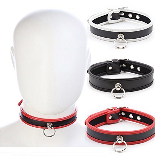 Rapidly Leder Halsband Mit Ring Der O - Erwachsene Sex Spielzeug BDSM Punk Choker - Einstellbar (Schwarz)