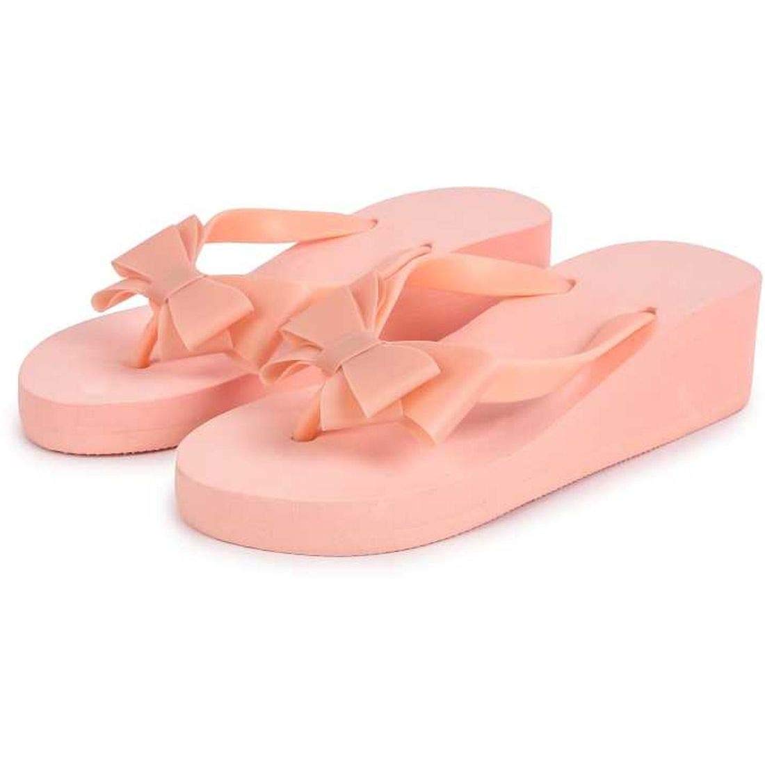 WMK Comfortable Casual Daily use house wear slipper flip-flop foam Wedge block Heels for women (PEACH) EU Size 40 | UK Size 7 (B08D7N8FFG) Amazon Price History, Amazon Price Tracker