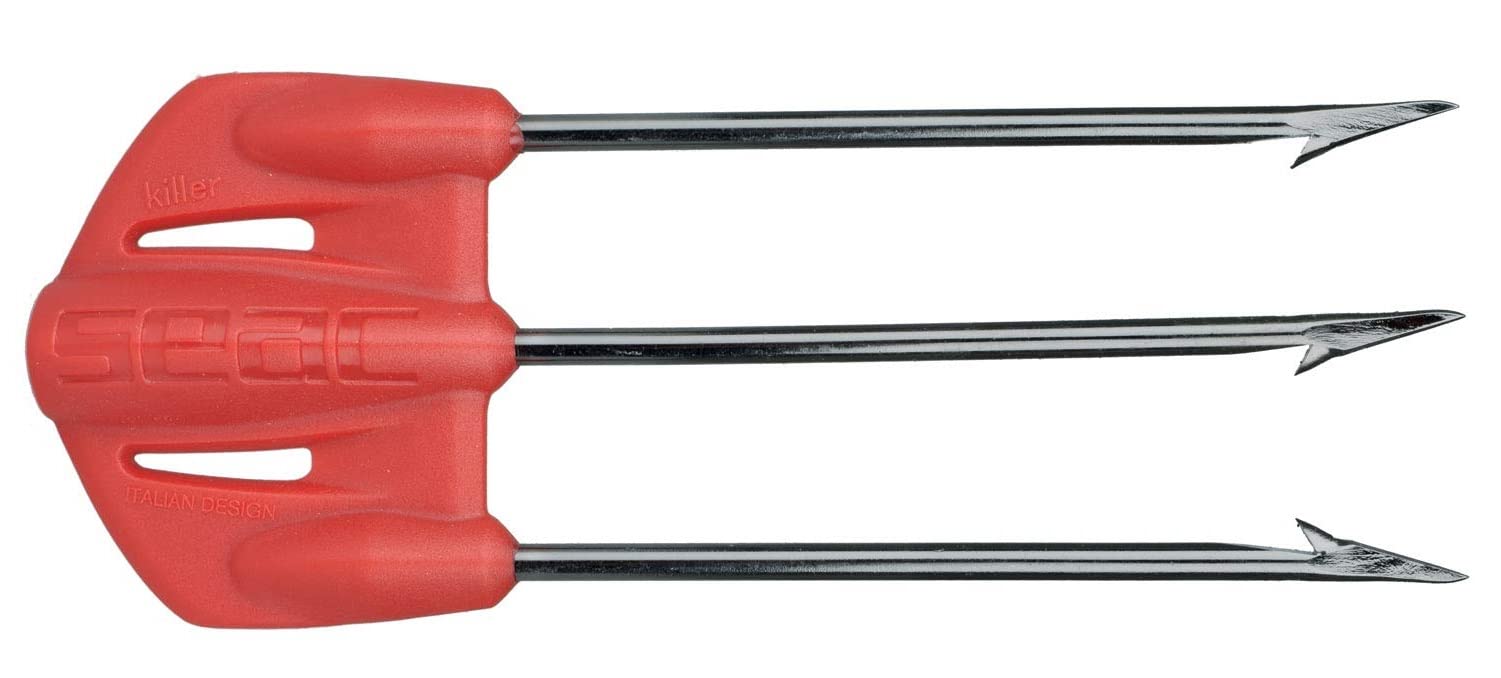 SEAC Killer Special, Fiocina a 3 Punte in Acciaio Brunito Temperato Unisex Adulto, Rosso, Standard