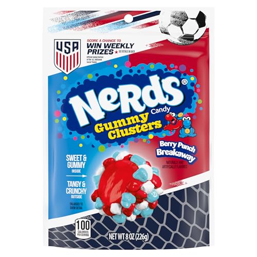 NERDS Gummy Clusters Candy, Berry Punch Breakaway, Summer Gummy Candy, 8 oz
