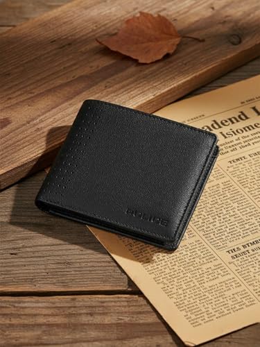 Image of Police Leather Coin Wallet for Men, Gents Purser with Card Holder Compartments (Black)