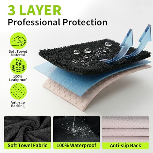 Image of Leader Accessories Black Waterproof Sweat Towel Seat Cover Universal Non-Slip for Car Truck SUV Seat for Dog & Kid Workout Outdoor OR Sport Activities