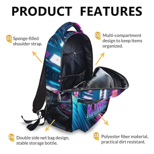 Cars Backpack, Personalized Backpack for Boys, Racing Car Backpacks, Kids Back to School Supplies, Cool Bookbags for Kids 6-8, Bookbag for School Travel Elementary Primary3